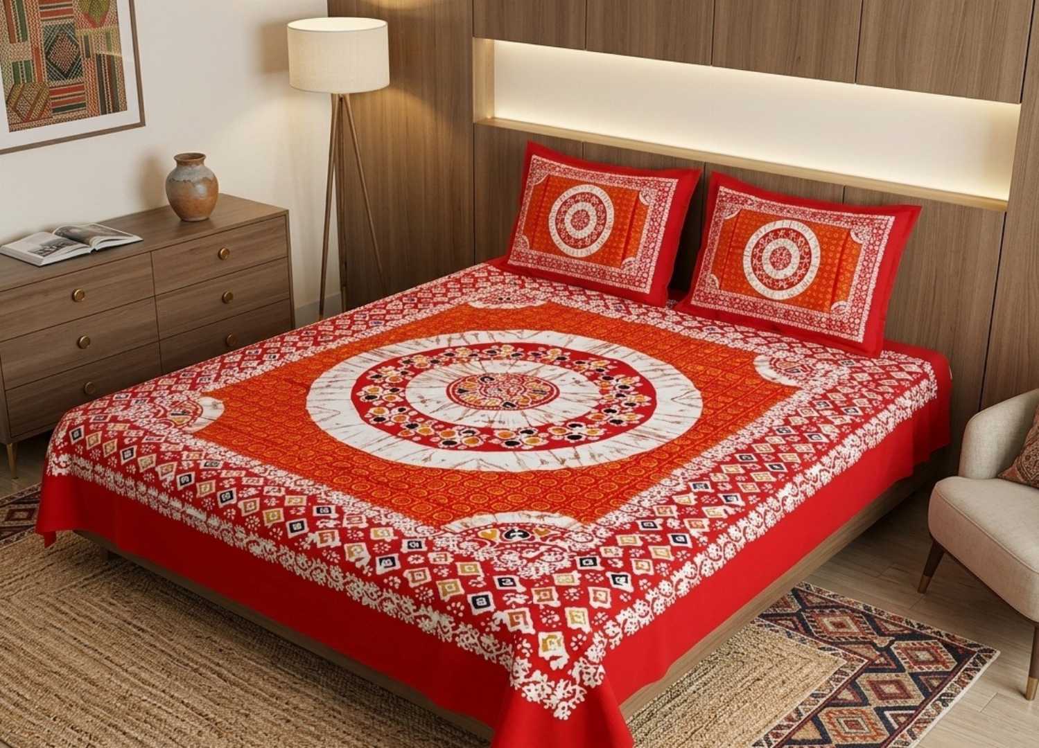 Twill Cotton King Size Bed Sheet Set